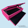 Cama box baú com auxiliar rosa pink