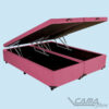 Cama box baú casal bipartida rosa bebê