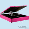 Cama box baú king rosa pink