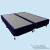 Cama casal com box bipartido azul marinho