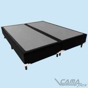 Cama casal com box bipartido preto