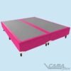 Cama casal com box bipartido rosa pink