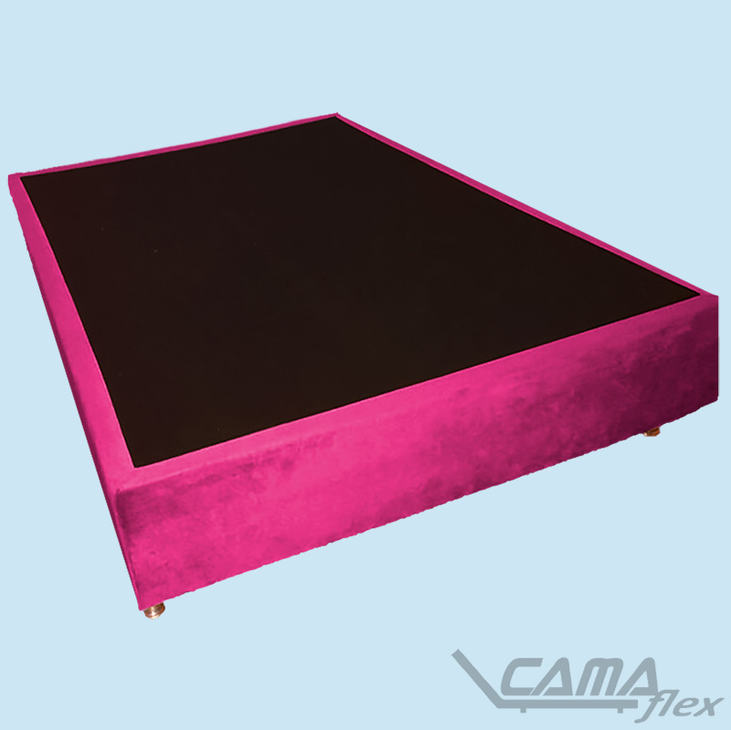 Cama box casal rosa pink