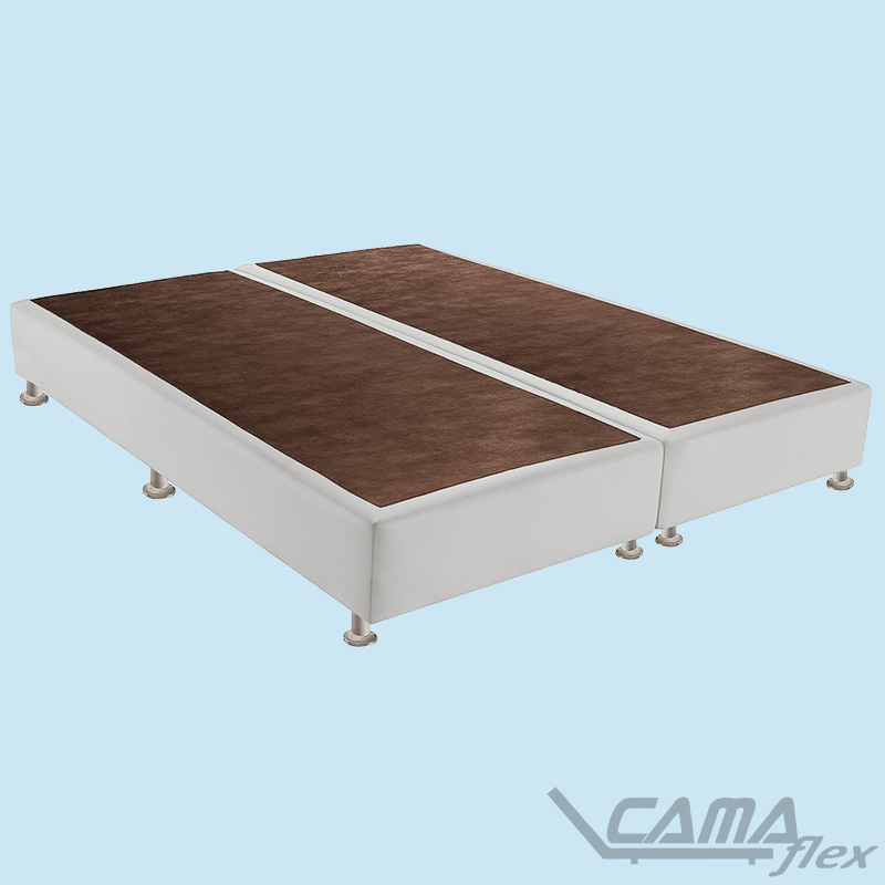 Cama king com box bipartido branco