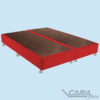 Cama king com box bipartido vermelho