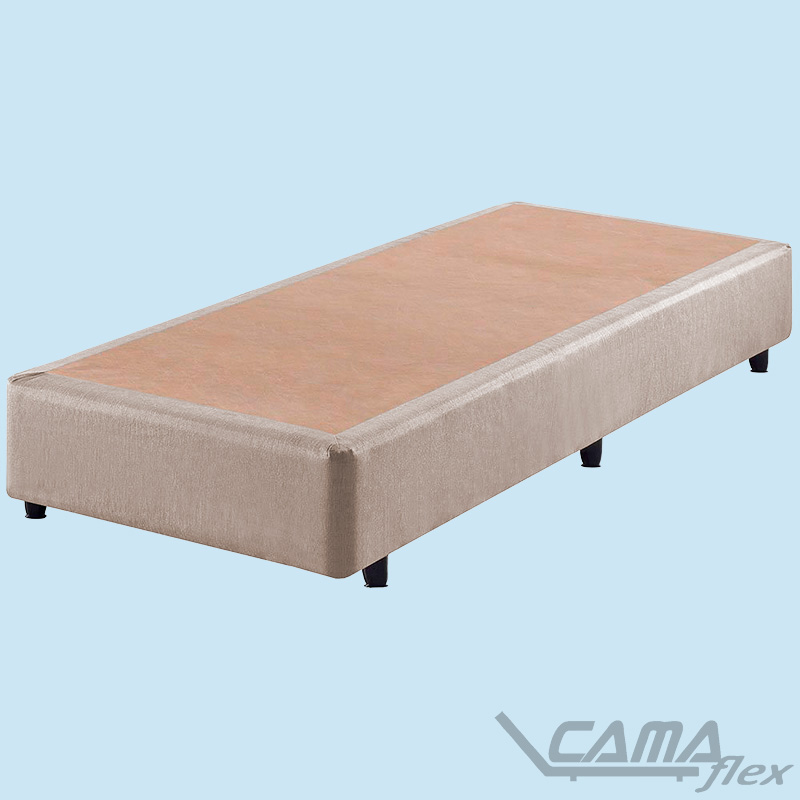 Cama box solteiro bege