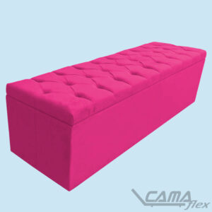 Recamier baú tamanho queen rosa pink