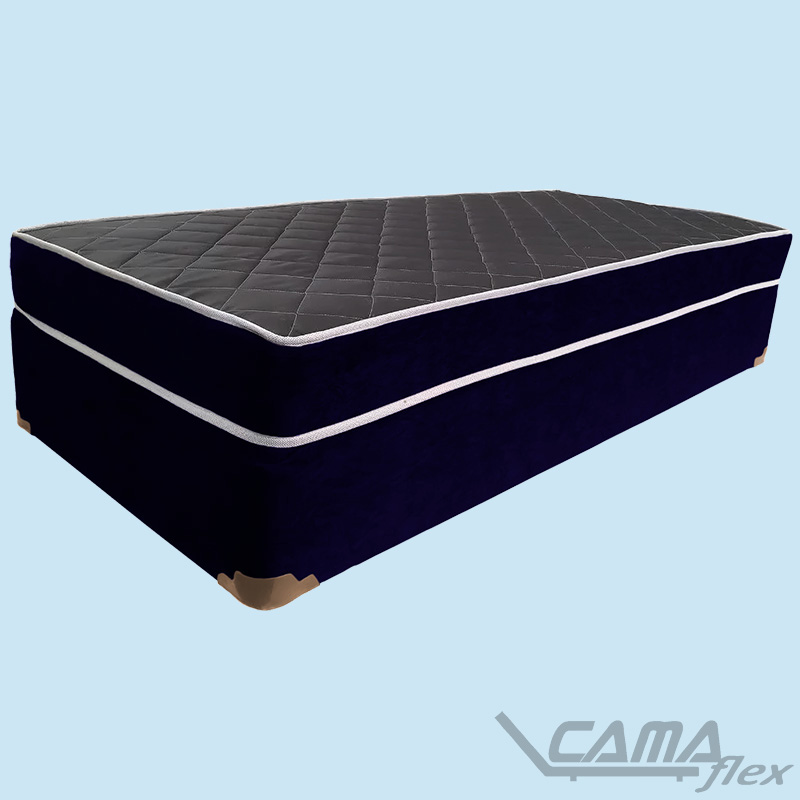 Cama box conjugado solteiro azul marinho