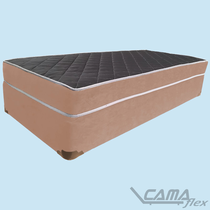 Cama box conjugado solteiro caramelo