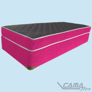 Cama box conjugado solteiro rosa pink